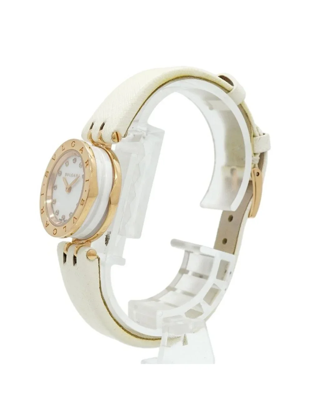 Bvlgari 18k Pink Gold Diamond White Dial Watch